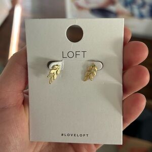 LOFT Gold-Tone Leaf Earrings